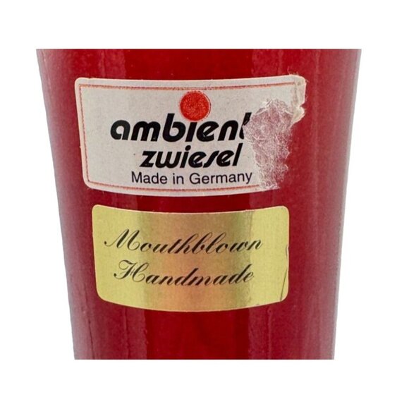 Vtg MCM Stretched Vase Ambiente Zwiesel Red & Blue Ombré Art Glass Vase 19.75" H - Picture 5 of 7